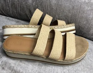 Universal Threads Beige 3 Textile Strap Platform Wedge Sandals 9.5 Espadrille thumbnail 15