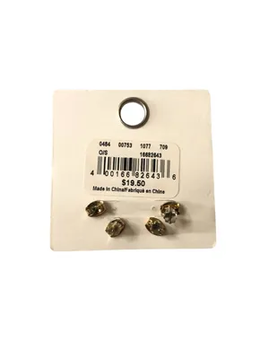 American Eagle Outfitters Stud Earrings Rhinestone Floral Textured Round Design thumbnail 2