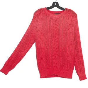 Polo Ralph Lauren Sweater Cable‎ Knit Preppy Academia Retro Classic Red Medium thumbnail 2