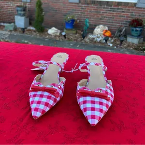 Wild Fable - Women's Lysandra Gingham Eyelet Kitten Heels - size 8 picnic summer thumbnail 2