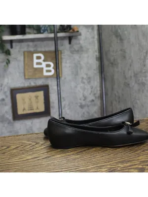 Kate Spade New York Womens Deco Bow Smooth Leather Ballet Flats KM817 Black 7B thumbnail 6