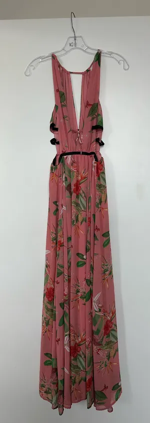 Express Coral Floral Cutout Maxi Dress thumbnail 2