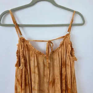 Vici Orange Tie Dye Jumpsuit Wide Leg Beach Resort Travel Vacation Cruise Medium thumbnail 7