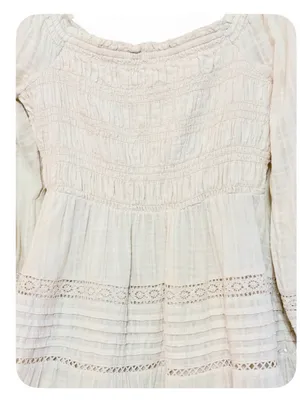 American Eagle Outfitters Women’s Boho Smocked Long Sleeve Mini Dress Size XS thumbnail 10