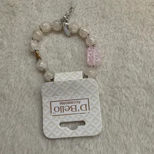 D’Bello Pink Glass gold silver tone bracelet thumbnail 2