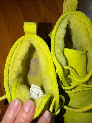 UGG Bright Yellow Suede Lace-Up Ankle Boots thumbnail 7
