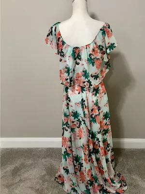Lulus Bloom for Two Mint Floral Print Two-Piece Maxi Dress thumbnail 6