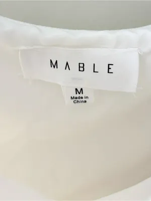 Mable Anthropologie White Satin Midi Asymmetrical Dress Bridal Shower Wedding thumbnail 6