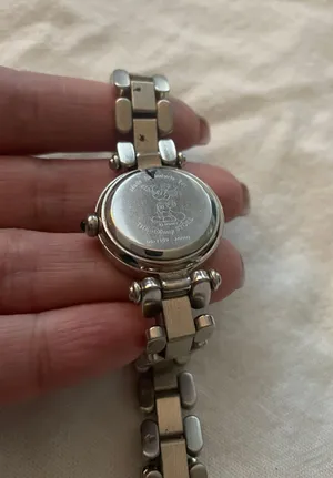 Disney Mickey Mouse Watch Women Silver Tone Blue Dial DS-1109 Needs Battery thumbnail 3