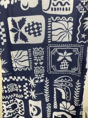 X95. See You Monday Blue and White Patterned Top thumbnail 2