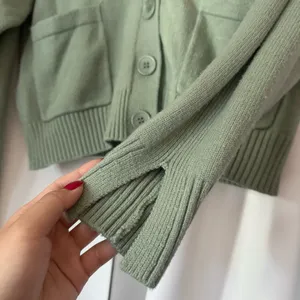 Forever 21 Sage Green V-Neck Button Cardigan Sweater Size Small thumbnail 3