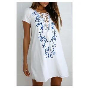 Lulus Down in Kokomo White Lace Up V Neck Dress Size Small thumbnail 4