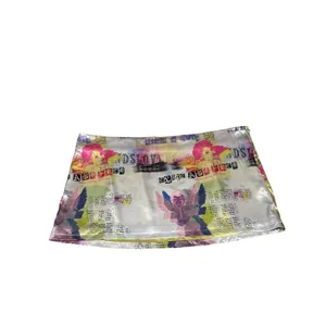 Elsie & Fred Urban Outfitters UO Cherub Satin Mini Skirt XL Metallic Y2K Print thumbnail 4
