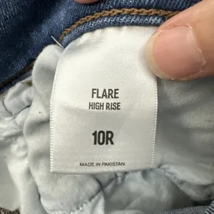 Express High Rise Flare‎ Jeans Distressed Boho Festival Stretch Women's 10R x 31 thumbnail 4