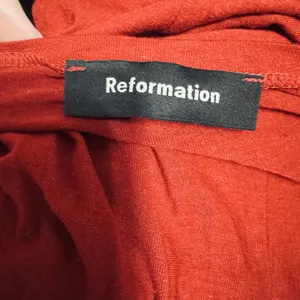 Reformation Womens Short Sleeved Red T-Shirt Linen Blend Size XS Basic Capsule thumbnail 4