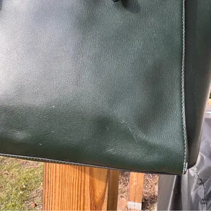 Marc Jacobs Commuter Tote Leather Shoulder Bag Forest Green Zip Work Laptop thumbnail 3