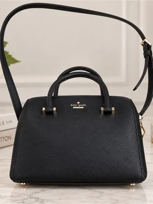 Kate Spade New York Black Saffiano Leather Dome Crossbody Satchel EUC Bag thumbnail 3