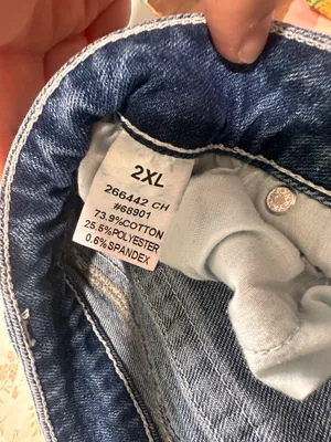 Flamingals Flamingo Wide Leg Carpenter Jeans Denim Blue Plus Size 2XL thumbnail 4