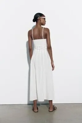 ZARA dress maxi corset style bohemian white summer vacation thumbnail 4