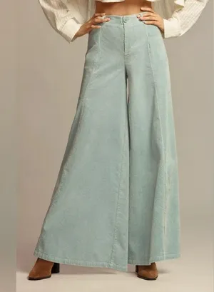 NWT Anthropologie Shine Corduroy Palazzo Pants Size 4 thumbnail 4