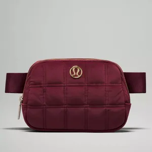 Lululemon Everywhere Belt Bag Quilted Velour Wine Berry Velvet Crossbody Bag NWT thumbnail 3