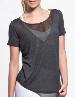 Alo Yoga Mesh Shadow Tee black thumbnail 1