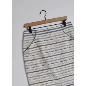 Anthropologie TABITHA Sailing Lace Pencil Skirt Striped Crochet Lace Scallops 6 thumbnail 3