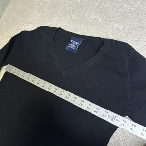 Women's‎ Polo Jeans Ralph Lauren XL Black V Neck Cable Knit Sweater thumbnail 3