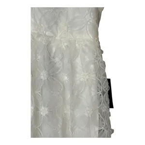 Lulus Floral Lace Midi Dress XS White Bridal Shower Wedding Smocked Coquette NWT thumbnail 11