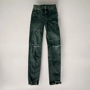 American Eagle The Luxe Jean Women's Black High Rise Distressed Skinny Jeans thumbnail 2
