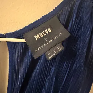 Anthropologie Maeve Blue Sonata pleated jumpsuit thumbnail 5