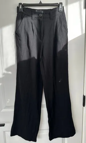 ASOS Linen Blend Wide Leg Dad Pants Black Wash Size 0 thumbnail 1