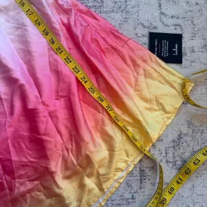 Lulus Dela Light Pink Ombre Satin Mini Dress Size Large Party Sexy Glam Wedding thumbnail 8
