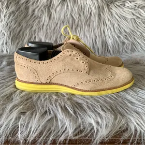 Cole Haan Lunargrand Wingtip Oxfords tan suede upper 7.5 women’s thumbnail 7