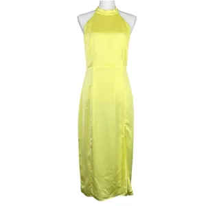 Lulus Women’s Open Back Yellow Halter Dress Size Medium thumbnail 3