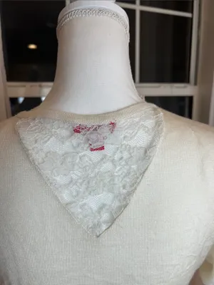 BONGO Y2K Cream Tie-Front Bandeau Top size medium. thumbnail 4