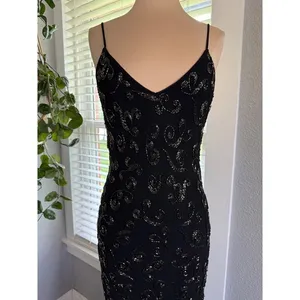 Vintage Sue Wong Nocturne Silk Beaded Assymetric‎ Hem Size 12 90's Y2K thumbnail 2