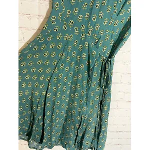 Rollas Cleo Emmy Lou Wrap Dress Teal Floral Print Mini V-Neck Short‎ Sleeve XS 6 thumbnail 6
