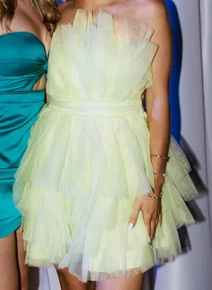 Missguided Green Tulle Dress thumbnail 1