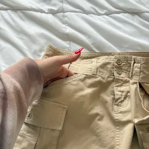 Brandy Melville Khaki Cargo Mini Skirt Tan 100%‎ Cotton Utility Beachy Summer thumbnail 6
