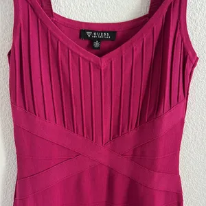 Guess Los Angeles Sleeveless Party Sheath Pink Dress Bondage Y2K 4 thumbnail 6