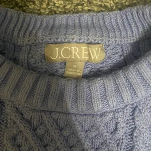 J. Crew Purple Cable Knit Long Sleeve Pullover Sweater M thumbnail 3