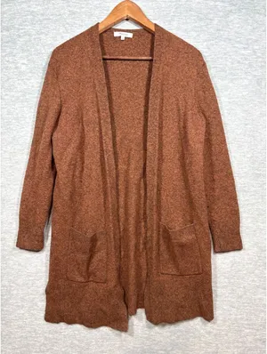 Madewell Sweater Womens Size S Brown‎ Merino Wool Blend Open Front Cardigan thumbnail 1