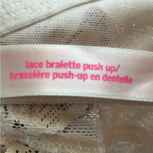 PINK Victoria's Secret Floral Lace Bralette in Cream thumbnail 7