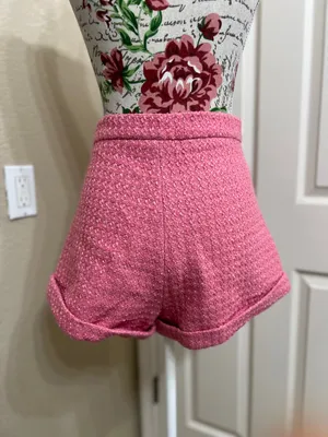D.INA pink high-waisted tweed short size L thumbnail 4