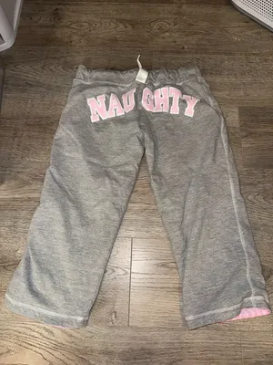 Instant action reversible light gray Y2K-style capri lounge pants pink NAUGHTY thumbnail 2