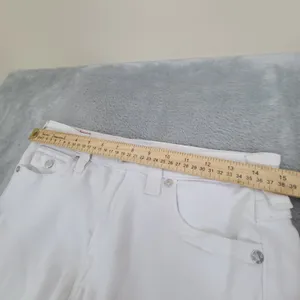 True Religion Jeans Women's 30 HALLE Mid Rise‎ Super Skinny White Denim thumbnail 4