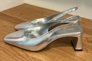 ZARA Silver Heels Metallic thumbnail 1