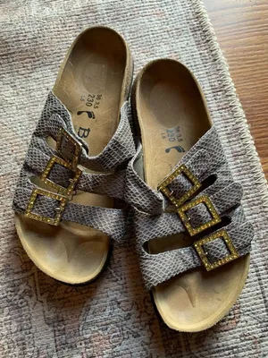 Birkenstock Betula 230 Sandals Slides Gold Buckle Summer Shoes Women Size 5.5 thumbnail 1