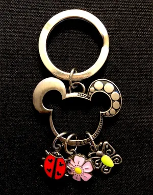 Disney keychain with charms flower ladybug butterfly thumbnail 1